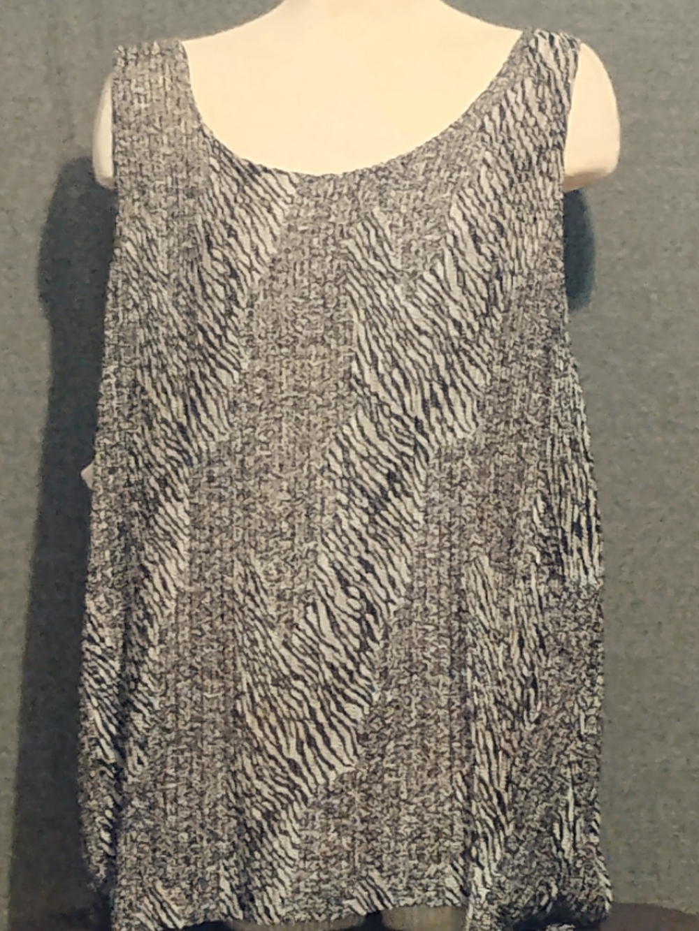 Maggie Barnes Black, Brown, & White Zebra-Print Top